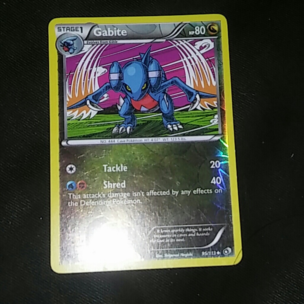 Gabite card with rating of 10